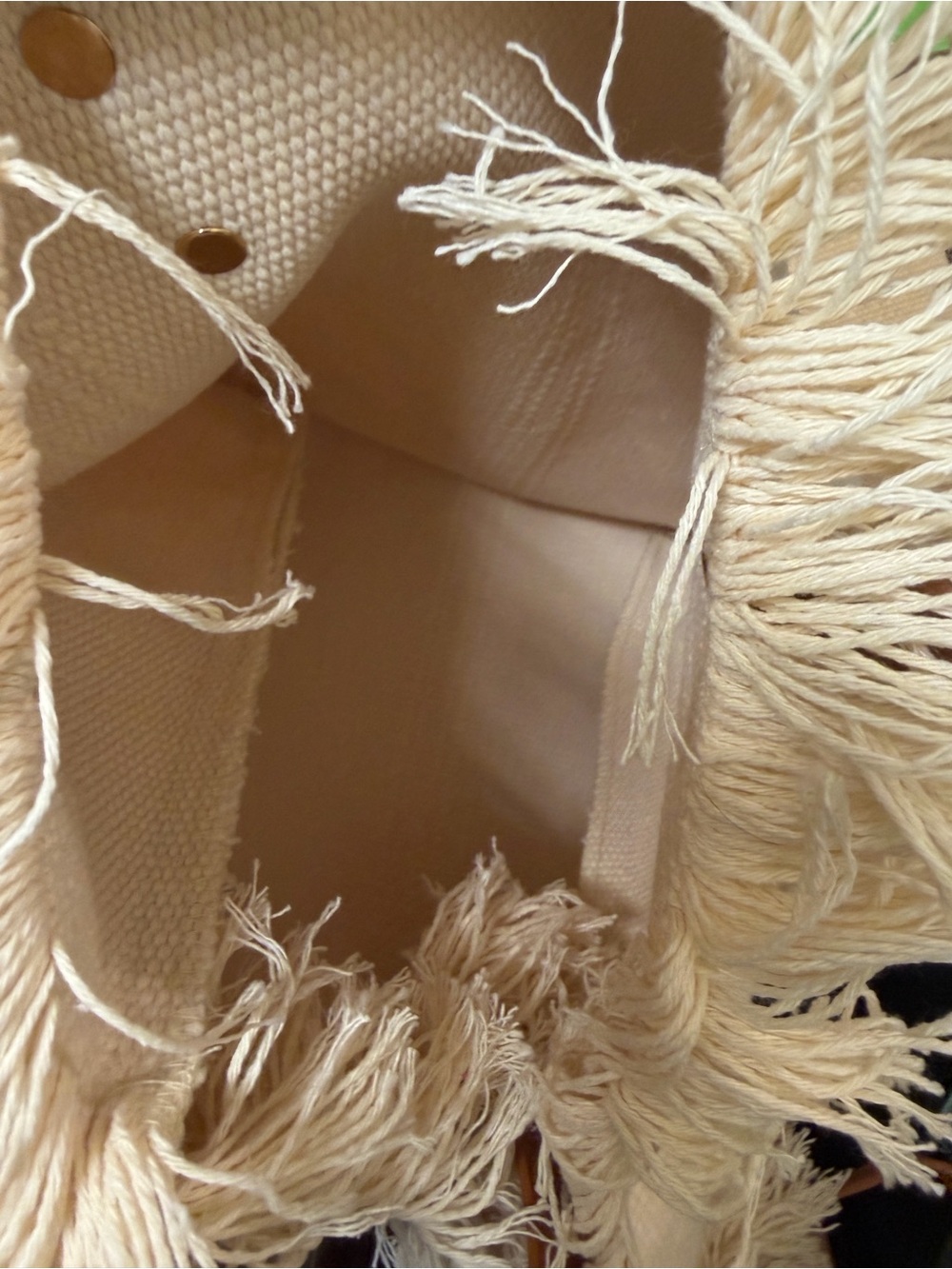 Prada Cream Tote with Fringe Accents - Picture 8 of 13